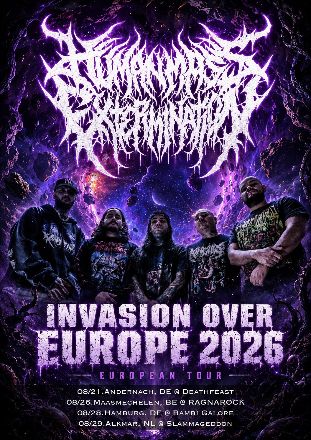 Human Mass Extermination European Tour 2026 poster